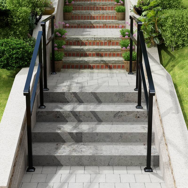 Sturdy Wrought Iron Handrail Ideal for Gardens, Porches, and Home Use