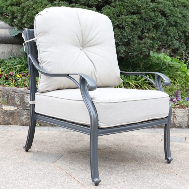 Ventura Cast Aluminum Club Chair with Cushion (Set of 2)