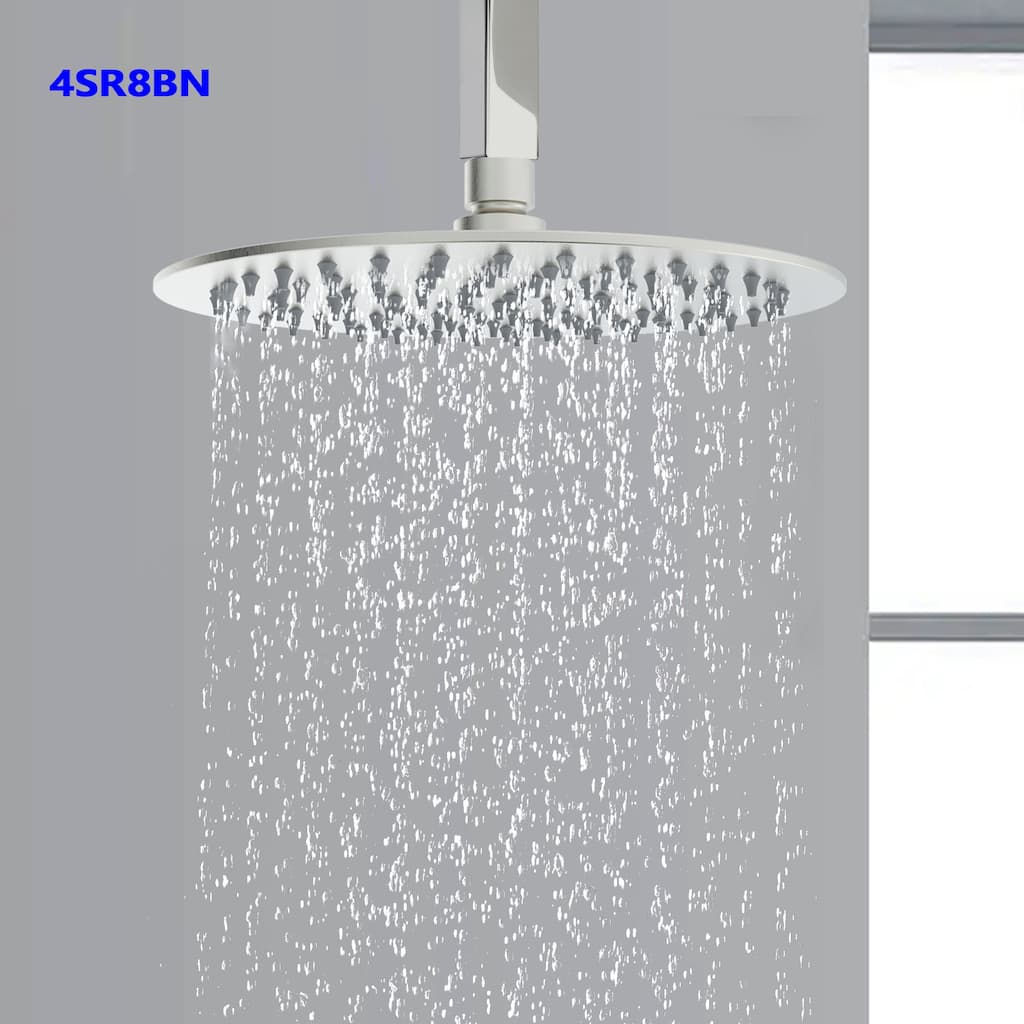 Topcraft 8" High Pressure Stainless Steel Round Rain Showerhead - 8*8