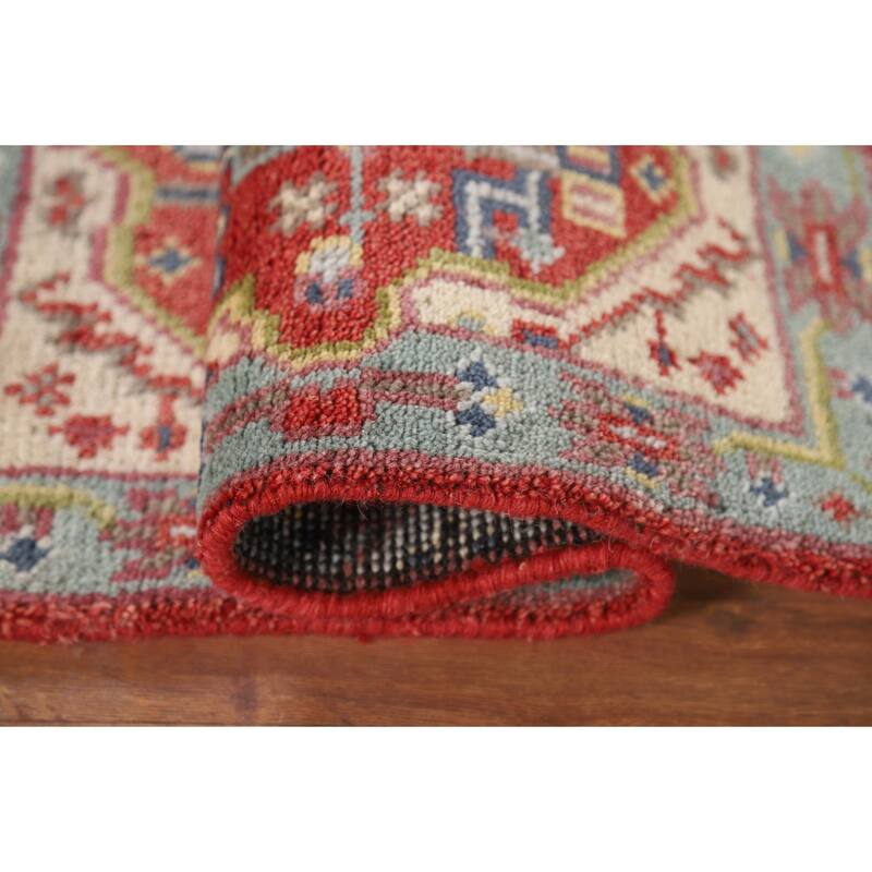 Geometric Kazak Foyer Rug Hand-Knotted Oriental Wool Carpet - 2'0" x 3'0"