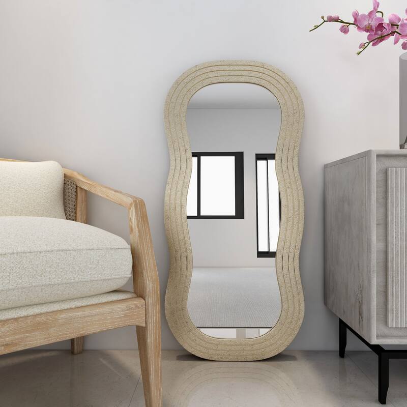 Vera Gold Wood Wall Mirror - 22" x 1.25" x 47"