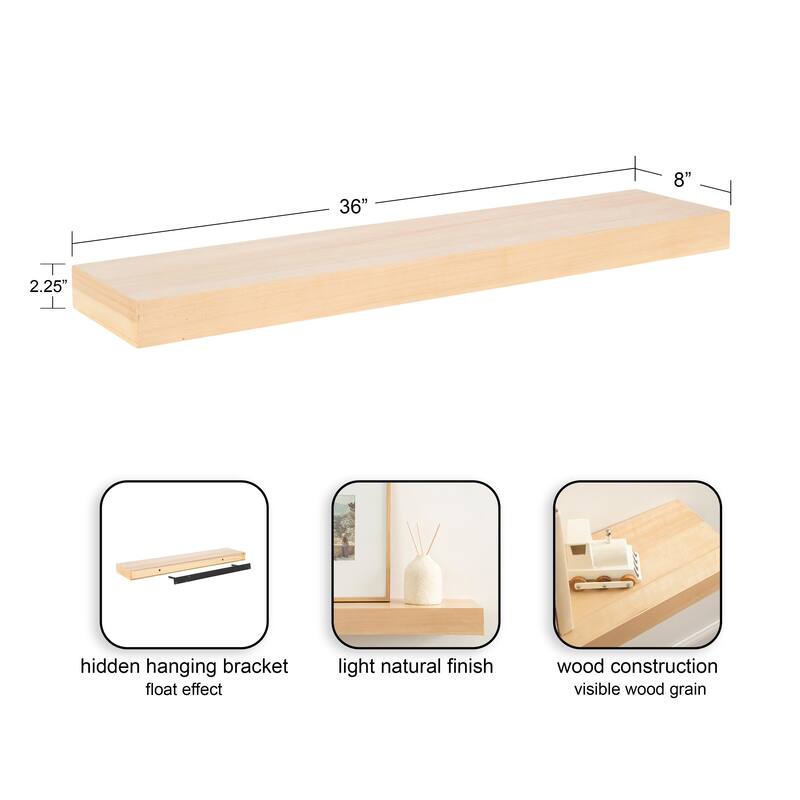 Kate and Laurel Havlock Wood Shelf Set