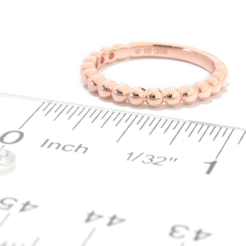 18K Rose Gold Over Sterling Silver Band Ring