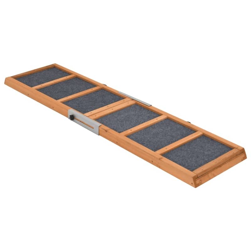 vidaXL Dog Ramp Gray 47.2"x11.8" Solid Wood Fir - 47.2" x 11.8" x 1.2"