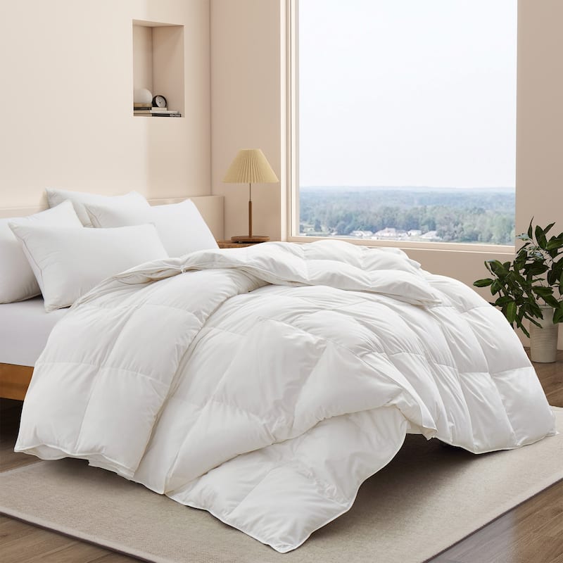 3-in-1 800 Fill Power 90% Down Comforter with 400 TC Cotton Cover, All Season Duvet Insert