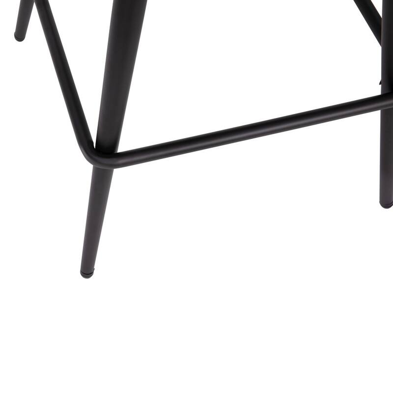 Set of 2 Upholstered Counter Stools with Steel Frames