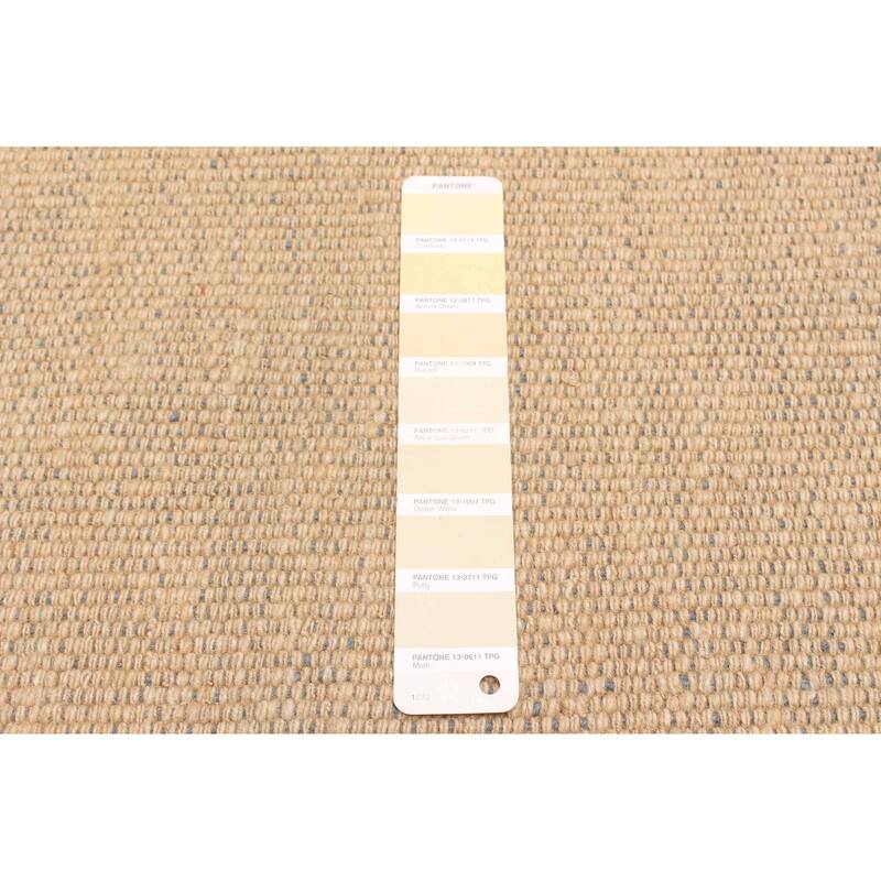 ECARPETGALLERY Flat-Weave Natural Khaki Wool Kilim - 2'11 x 9'3