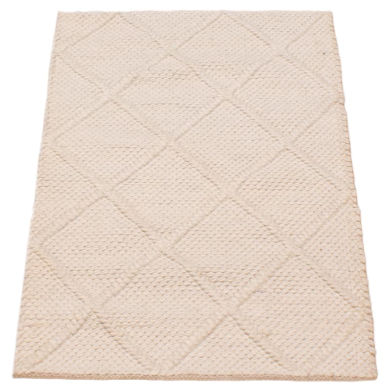 ECARPETGALLERY Braid weave Sienna Cream Wool Rug - 2'4 x 4'0