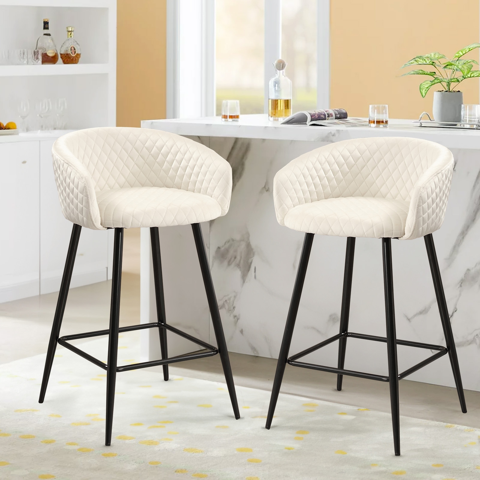 Upholstered bar stools shop with backs and arms