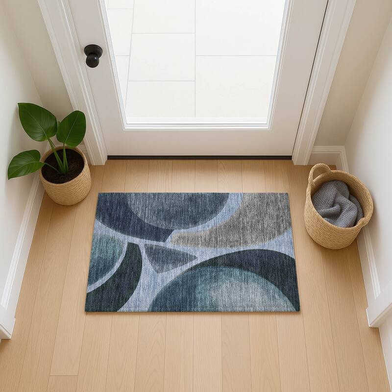 Machine Washable Indoor/ Outdoor Modern Hays Chantille Rug