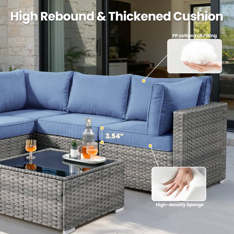 XIZZI 10-Piece Outdoor Furniture Sectional Swivel Chair Set