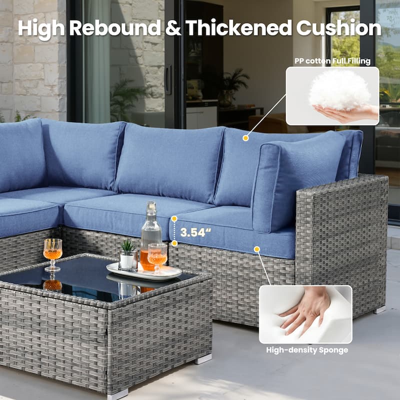 XIZZI 8-Piece Patio Wicker Furniture Set with Swivel Chair