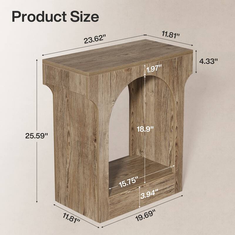 2 Tier Wood End Side Table with Storage Space for Living Room / Bedroom