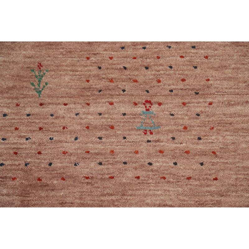 Hand Knotted Oriental 100% Wool Carpet Tribal Tribal Brown Gabbeh Area Rug - 9' 11'' X 8' 0''