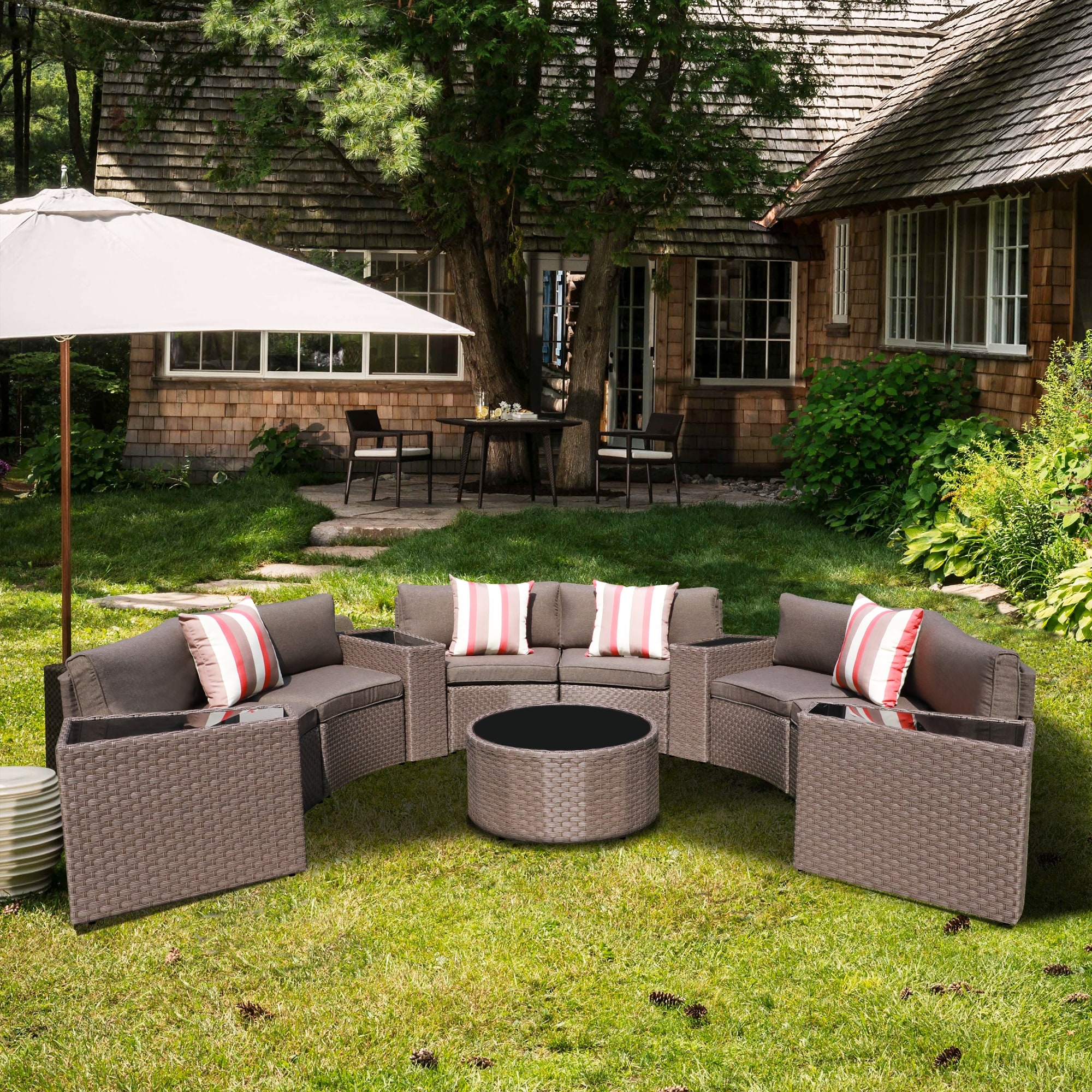 11 piece rattan garden discount set