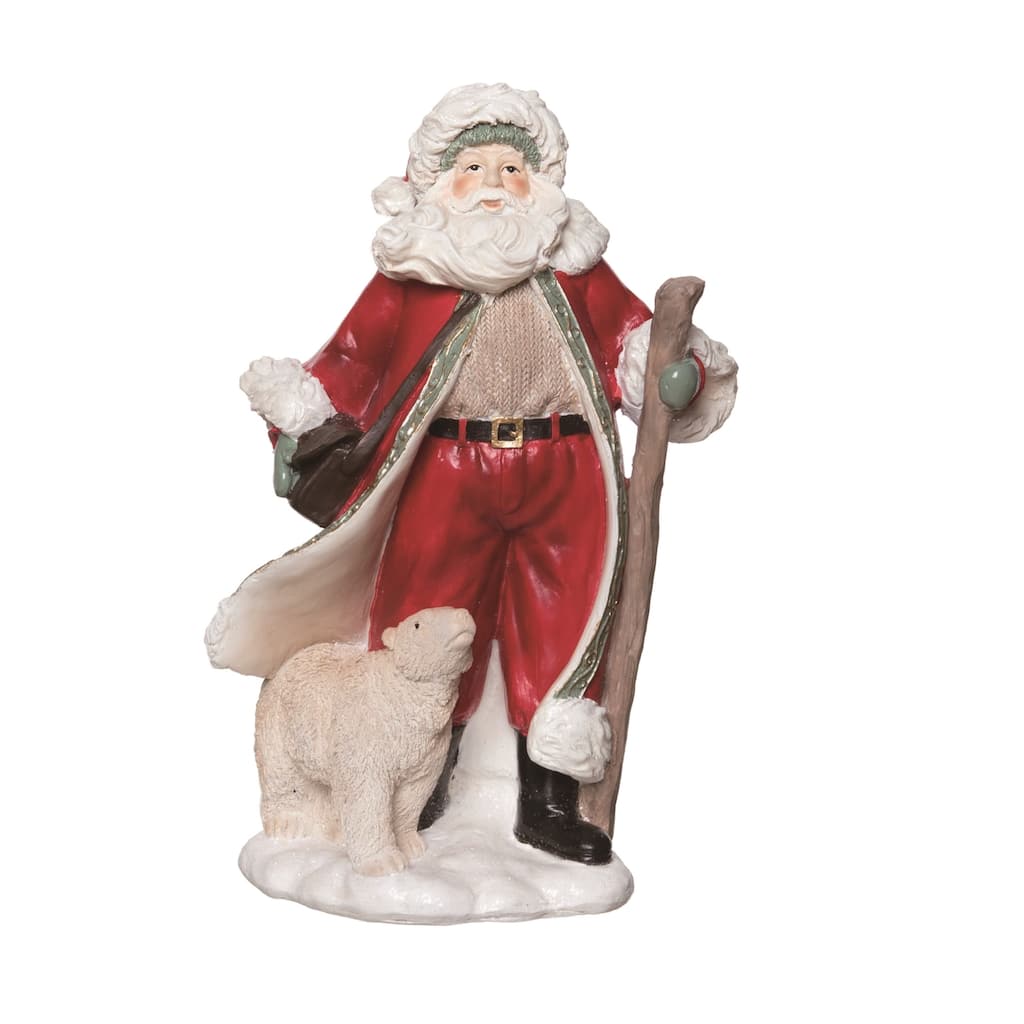 Transpac Resin 9.5 in. Multicolor Christmas Gilded Accent Santa Figurine