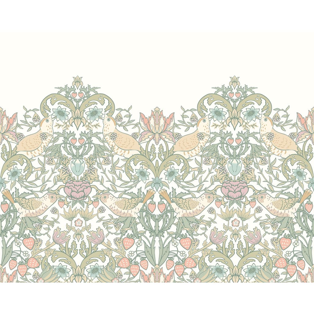 Brewster Origin Murals Birds, Fruit and Foliage Pastel Wall Mural - N/A