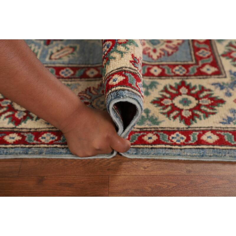 Kazak Rug Handmade Oriental Blue Wool Carpet - 3'10" x 6'0"