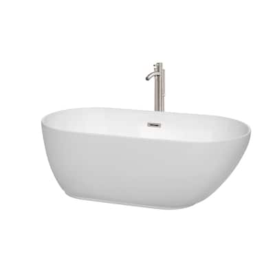 Wyndham Collection Melissa 60" Free Standing Acrylic Soaking Tub with