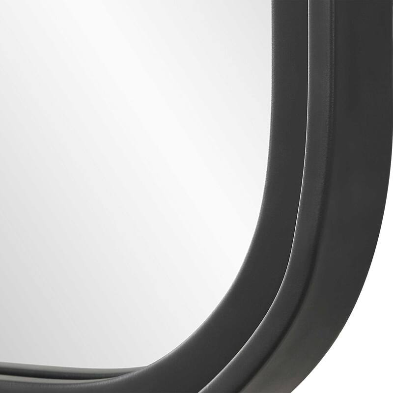 Copper Grove Black Round Aluminum Rectangular Mirror