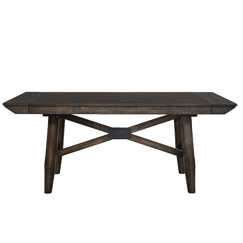 Double Bridge Dark Chestnut Opt 7 Piece Trestle Table Set