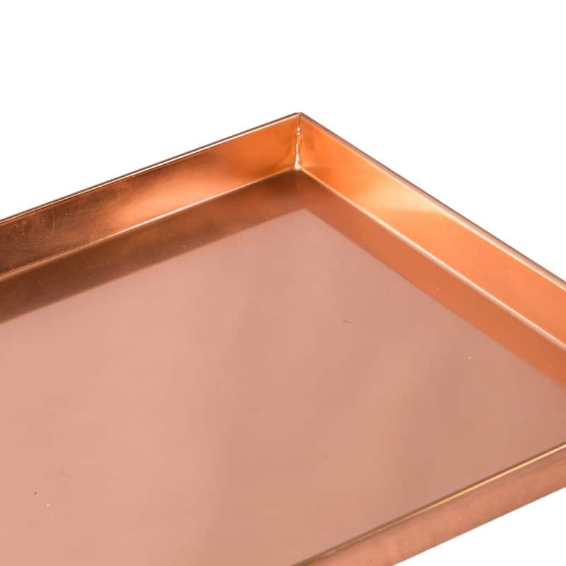Achla Designs Decorative Square Stainless Steel Tray, Copper Plated Finish