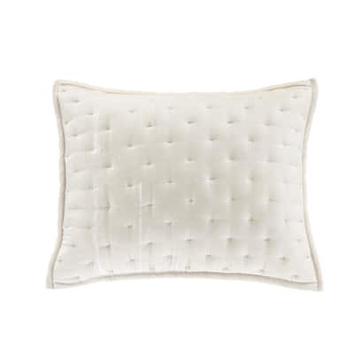 HiEnd Accents Stella Faux Silk Velvet Romantic Western Quilted Pillow Sham, 1PC