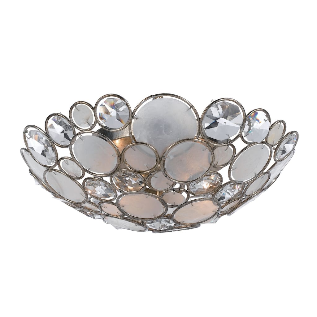 Palla 3 Light Antique Silver Ceiling Mount - 16'' W x 5'' H