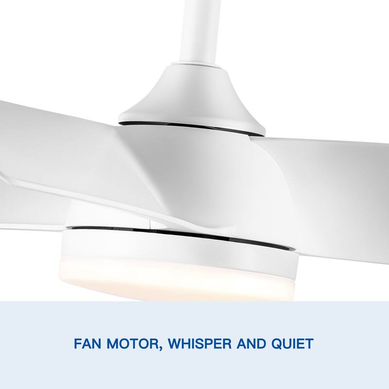 28 in LED Indoor Matte White Small Ceiling Fan With DC Motor, Remote Control