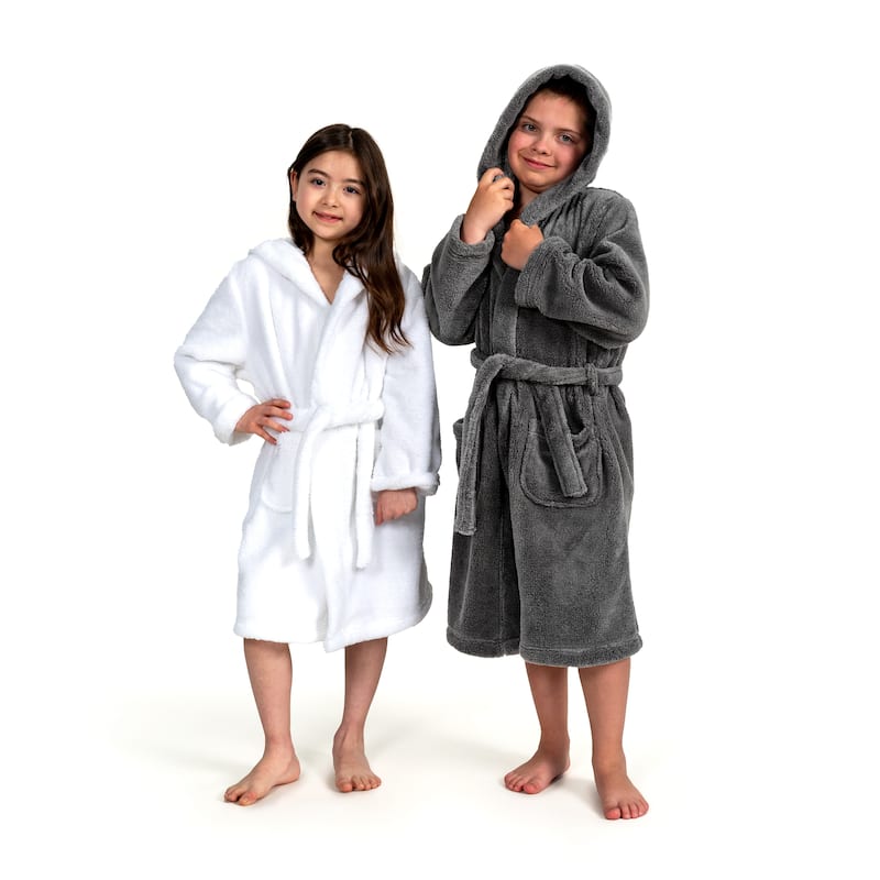 Sweet Kids 100% Polyester SUPER PLUSH Double Brushed Hooded Bathrobe