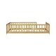 preview thumbnail 61 of 84, Montessori Twin Size Toddler Floor Bed with Fence without Door, Open-row Design Wood Frame Platform Bed with Safety Guardrails