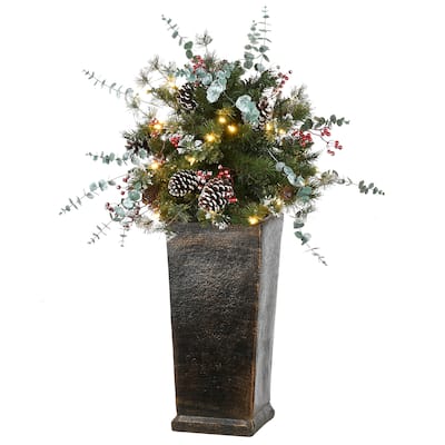 3 ft. Potted Meadow Basin Tree with LED Lights - 3 ft