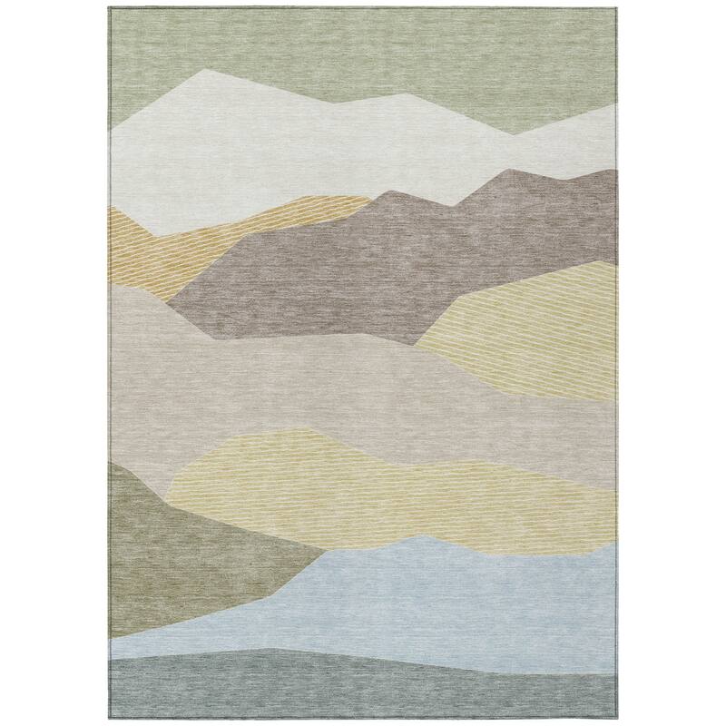 Machine Washable Indoor/ Outdoor Modern Dacono Chantille Rug