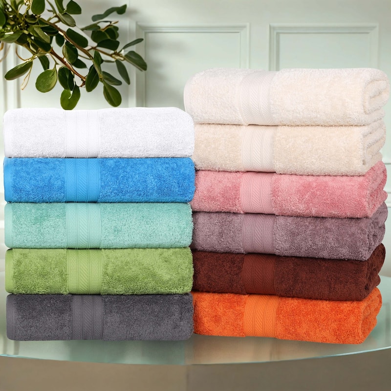 Superior Long Staple Combed Cotton Solid Bath Sheet - (Set of 2)
