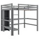 preview thumbnail 18 of 17, Full Size Loft Bed with Multifunction Shelves and Under-bed Desk