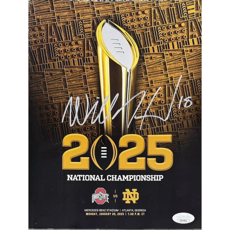 Will Howard Autographed Ohio State Buckeyes 2025 National Championship Program JSA COA - 8' x 11'