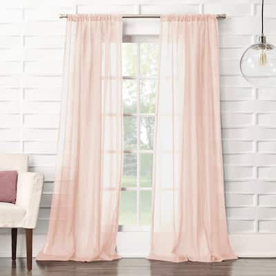 No. 918 Ladonna Crushed Texture Semi-Sheer Rod Pocket Curtain Panel, Single Panel