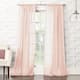No. 918 Ladonna Crushed Texture Semi-Sheer Rod Pocket Curtain Panel, Single Panel - 50x63 - Blush