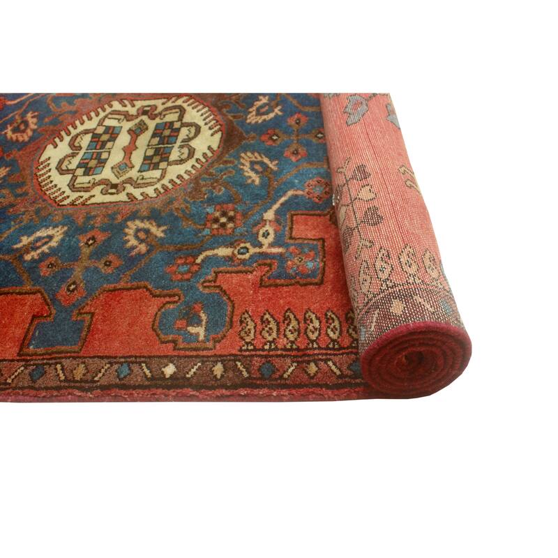 Fine Vintage Distressed Gulden Rust/Blue Runner - 3'3" x 10'4"