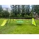 preview thumbnail 1 of 13, Six-Function Swing Set with Net for Outdoor Fun Safe for Kids Green & Blue - 152.49” L x 53.55” W x 70.87” H Green-Blue