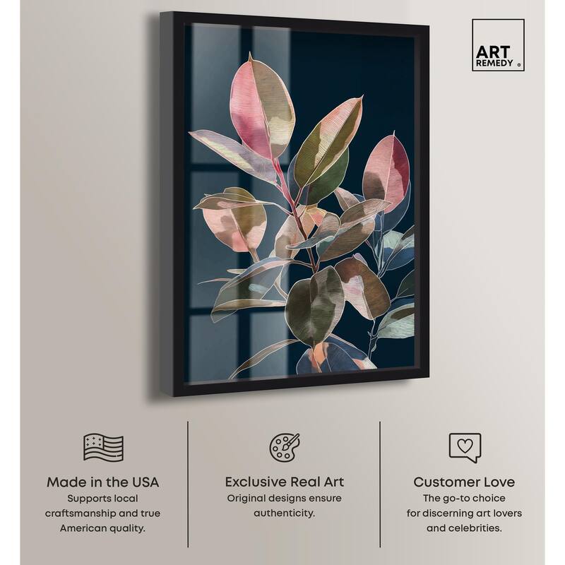 Fuchsia Frond I Shadowbox by Art Remedy