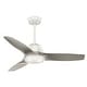 preview thumbnail 9 of 14, Casablanca 44" Wisp Ceiling Fan with LED Light Kit and Handheld Remote Fresh White w/ Pewter blades