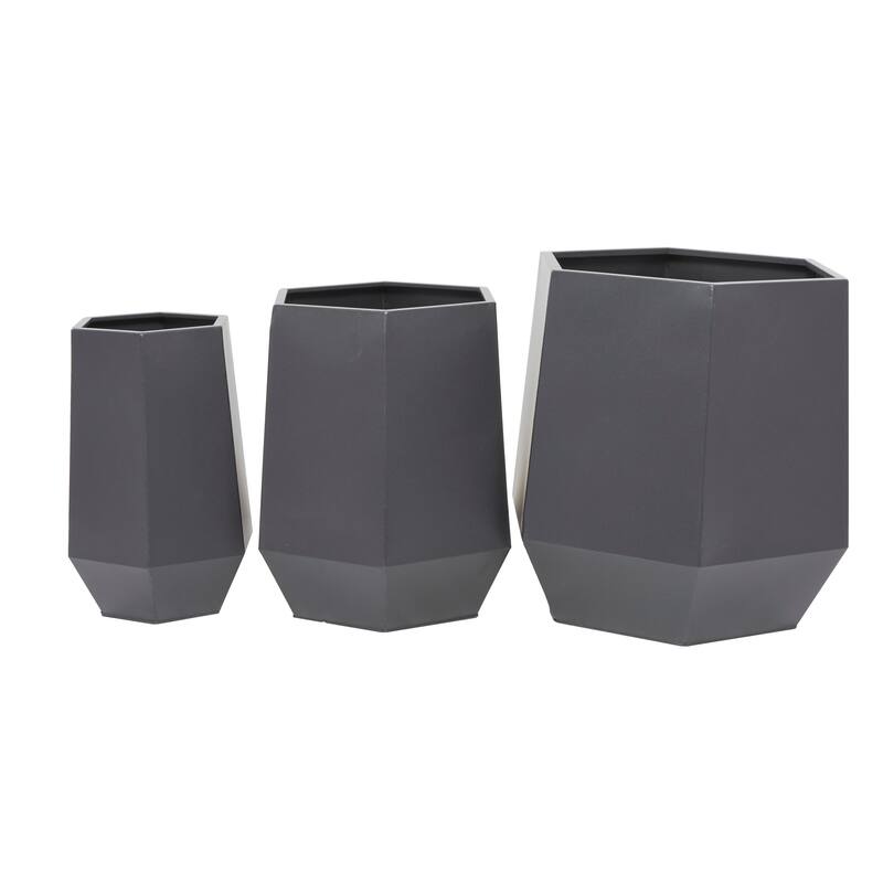 Metal Modern Planters (Set of 3) - S/3 20", 16", 10"W
