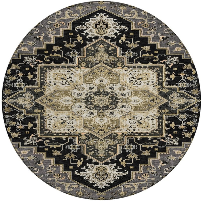HomeRoots Oriental Traditional Rectangle Outdoor Rug