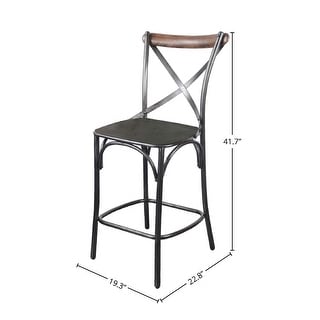 Briar Metal Crossback Counter Stool, Gunmetal - Bed Bath & Beyond ...