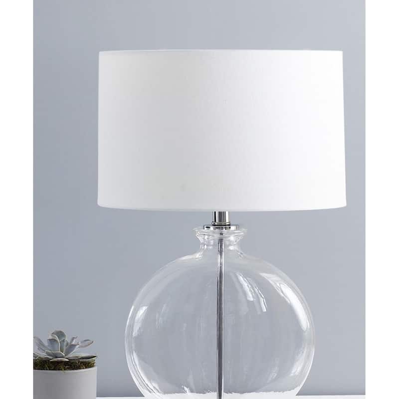 White Linen Hardback Shallow Drum Lampshade 16x16x9