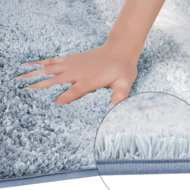 Soft and Absorbent Bathroom Rug Non-Slip Plush Shaggy Bath Carpet U-Shaped and Rectangle Luxury Bath Mats