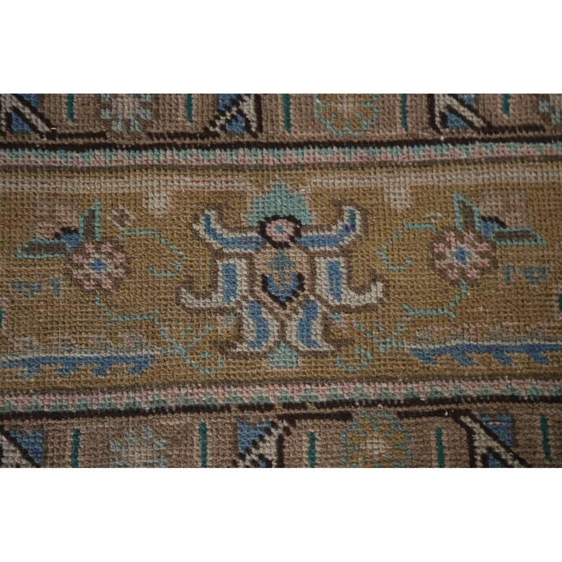 Hand Knotted Oriental 100% Wool Carpet Traditional Medallion Pink Tabriz Area Rug - 9' 8'' X 6' 5''