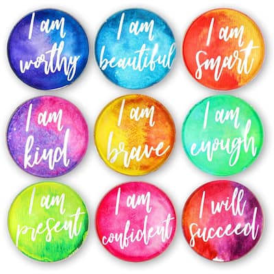 Motivational Refrigerator Magnets for Locker, Bulletin Board (1.5 In, 9 Pieces)