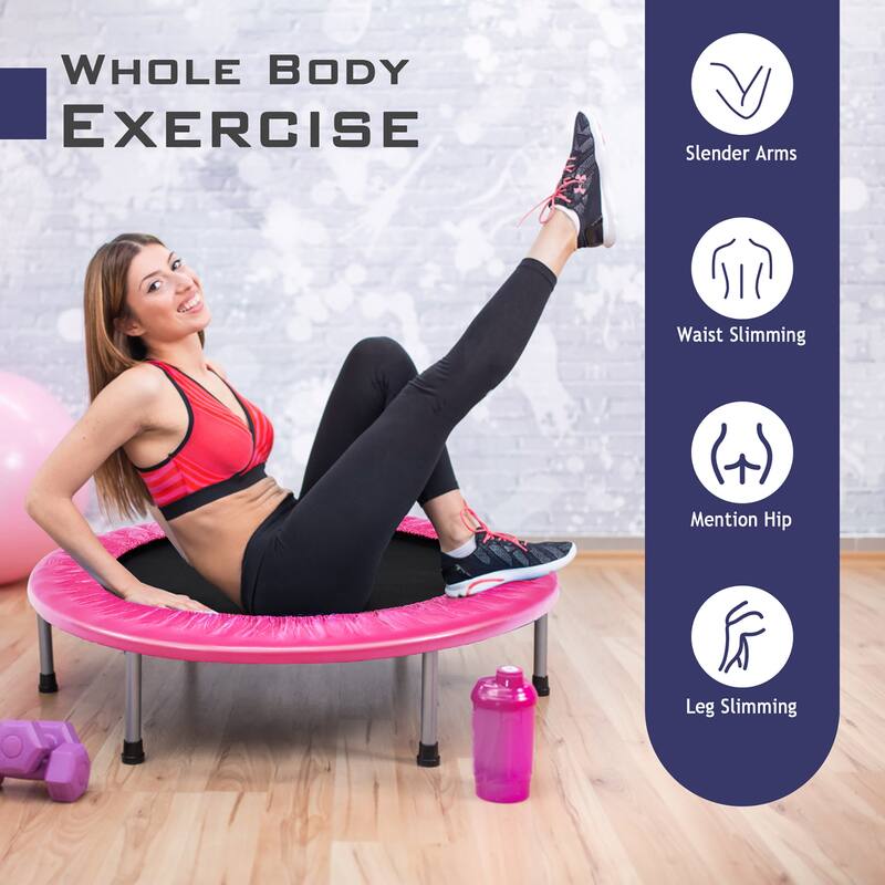 Gymax Mini Folding 36'' Trampoline Portable Recreational Fitness - See Details